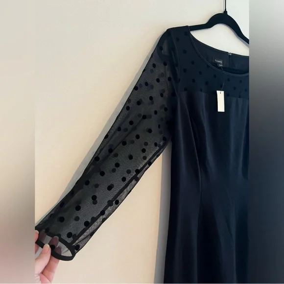 Talbots - Black Polka Dot Dress - Size 6 - Picture 2 of 9